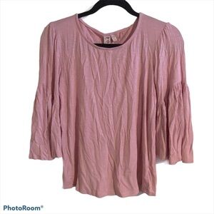 Dolan Heathered 3/4 Bell Sleeve Blouse